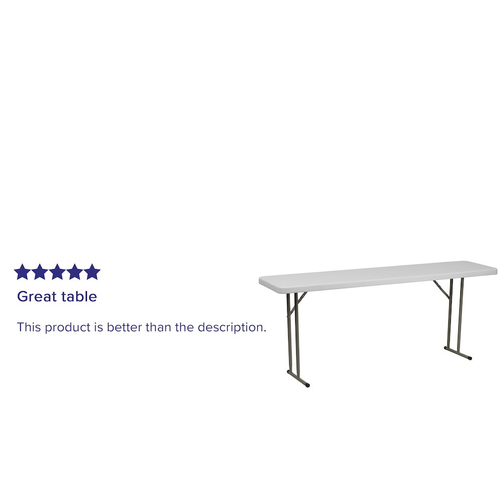 6-Foot Granite White Plastic Folding Training Table. Picture 5