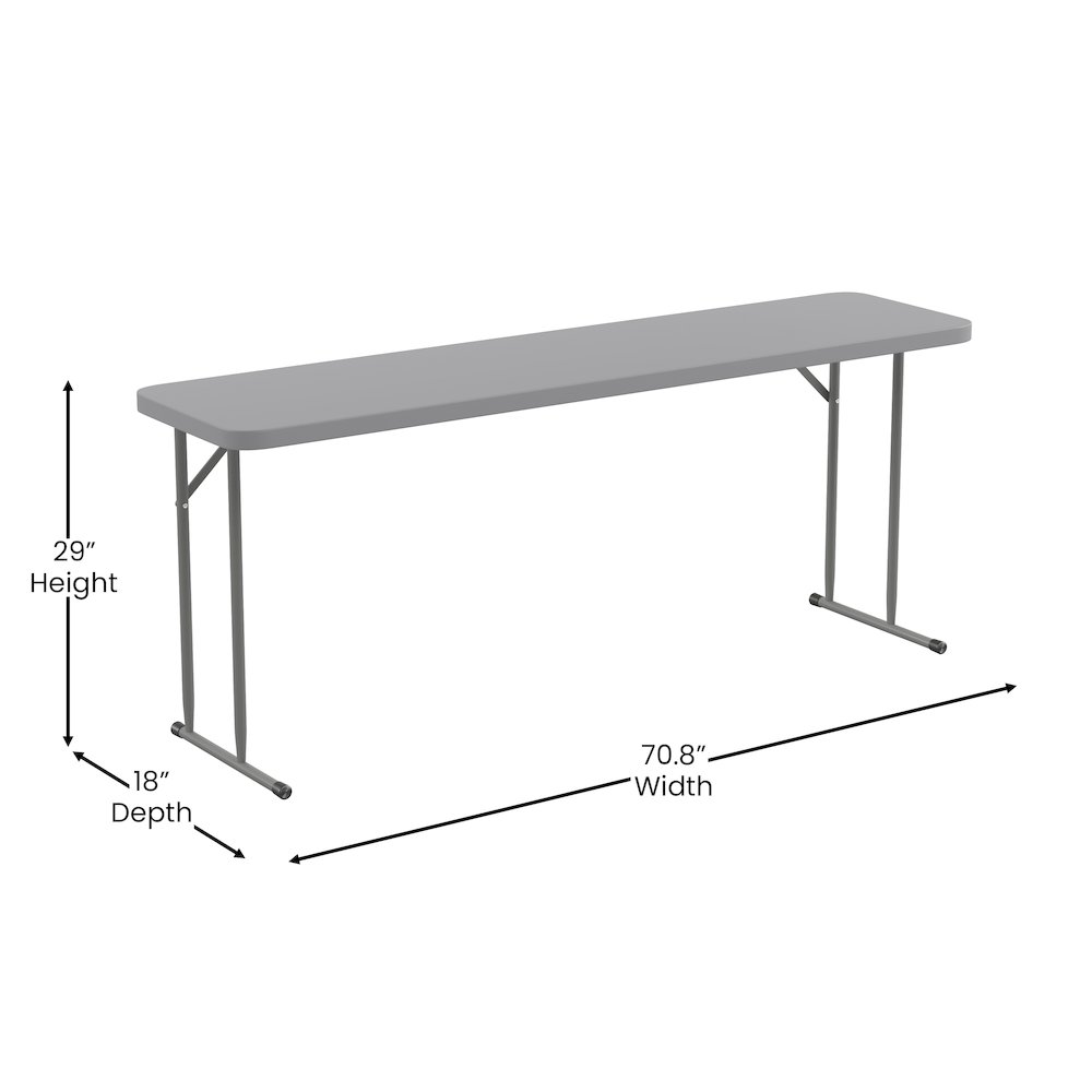 6-Foot Gray Plastic Folding Training Table. Picture 6