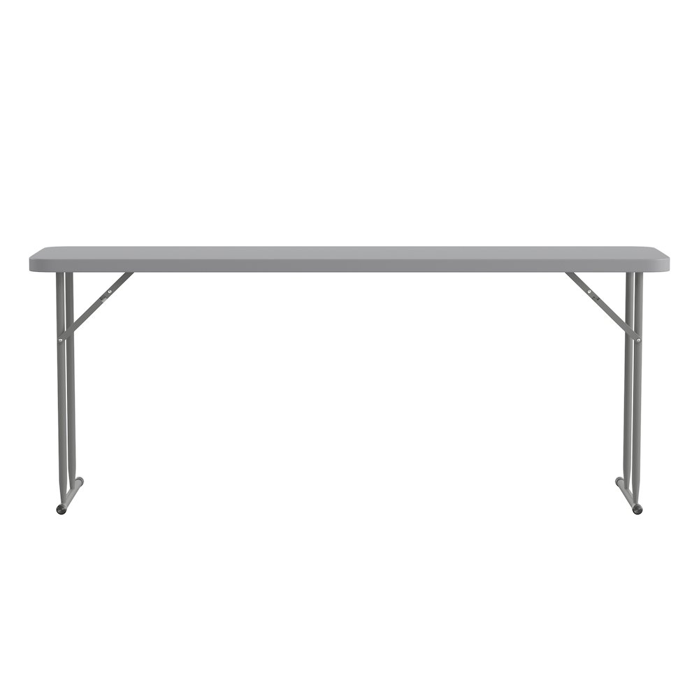 6-Foot Gray Plastic Folding Training Table. Picture 7