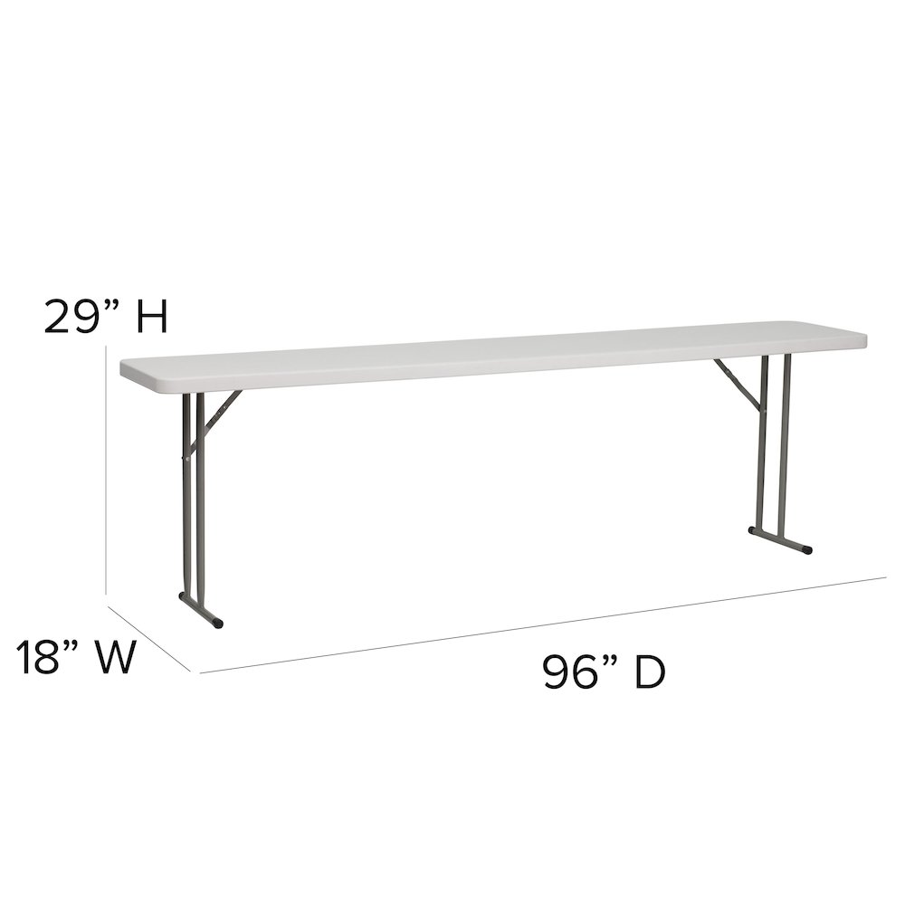 8-Foot Granite White Plastic Folding Training Table. Picture 5