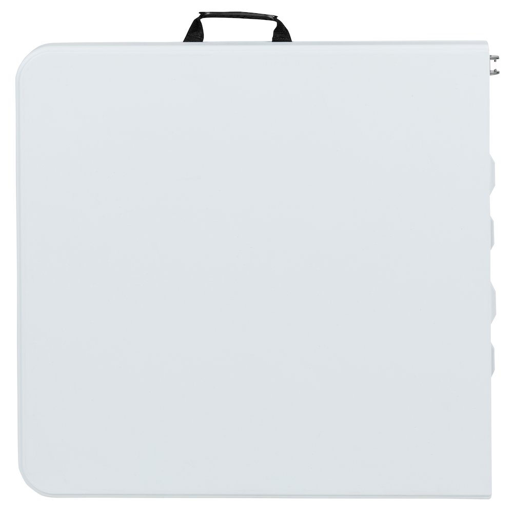 4-Foot Height Adjustable Bi-Fold Granite White Plastic Folding Table. Picture 7