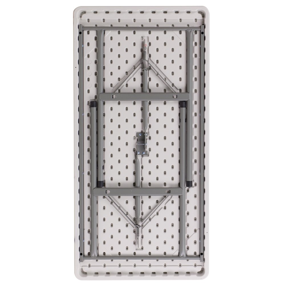 4-Foot Granite White Plastic Folding Table. Picture 2