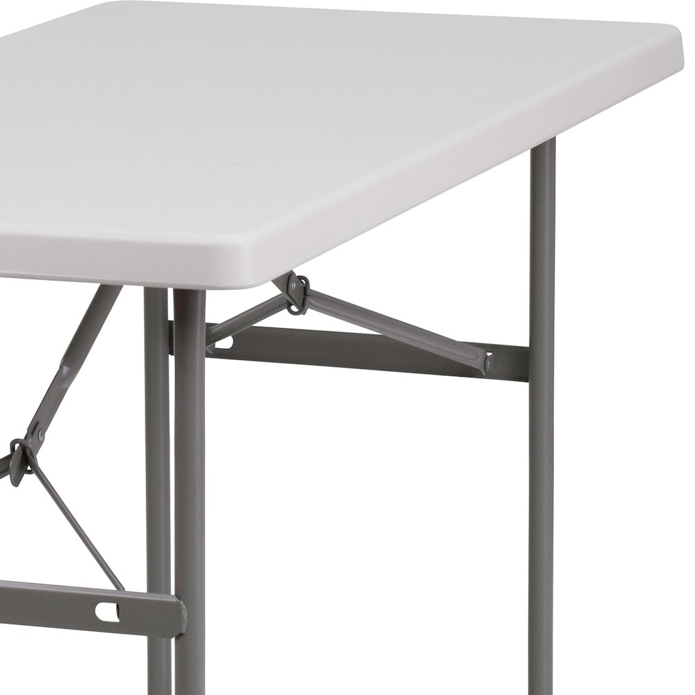 4-Foot Granite White Plastic Folding Table. Picture 8