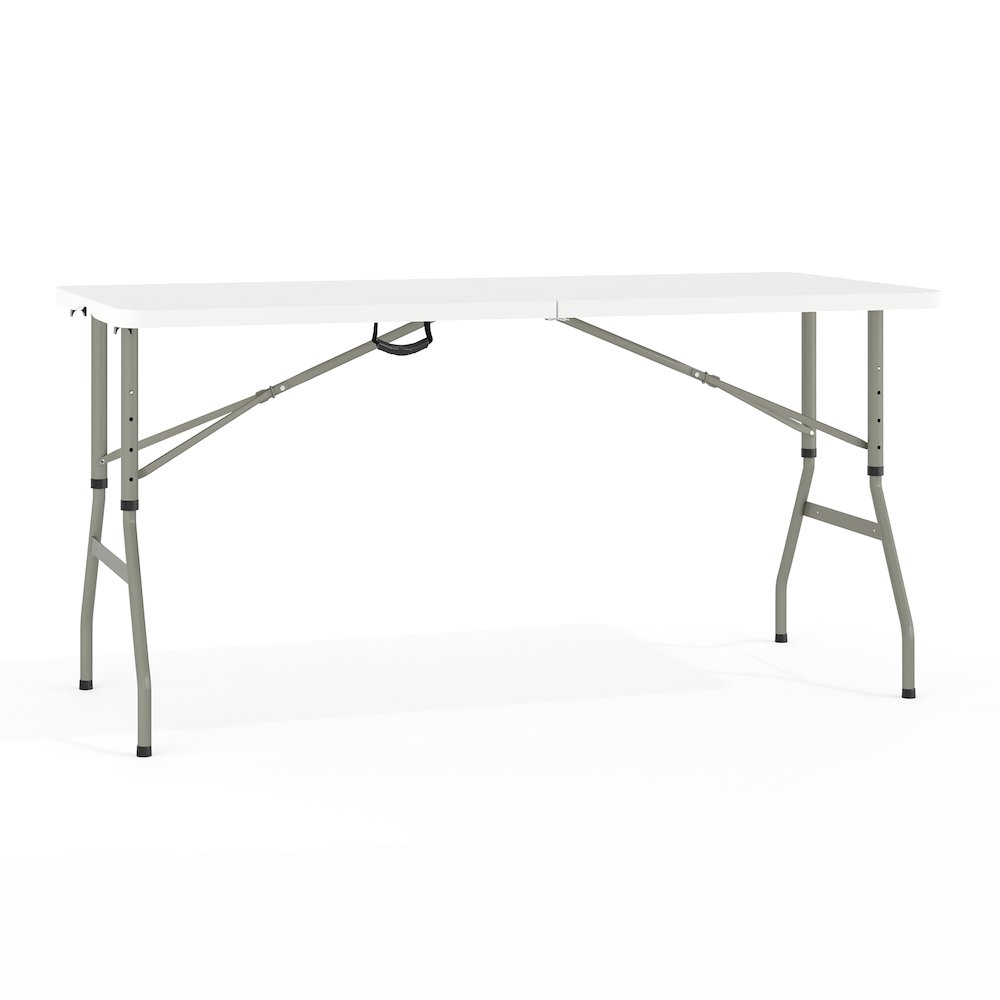 5-Foot Height Bi-Fold Granite White Plastic Banquet and Event Folding Table. Picture 1