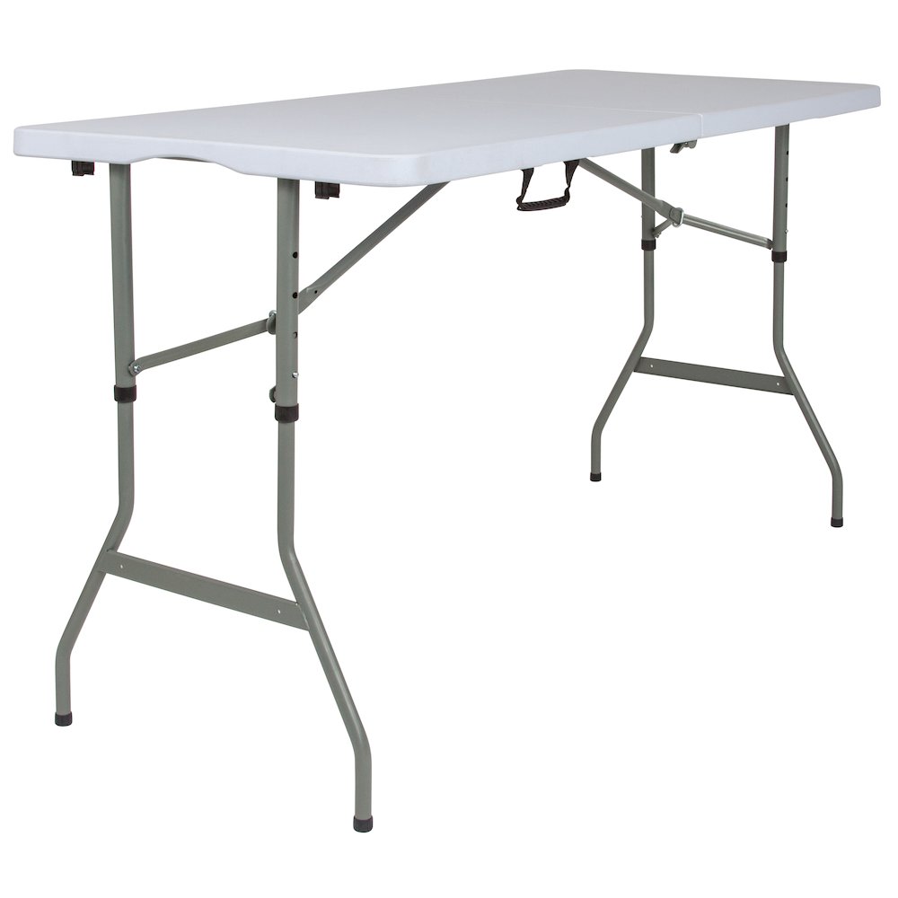 5-Foot Height Bi-Fold Granite White Plastic Banquet and Event Folding Table. Picture 11