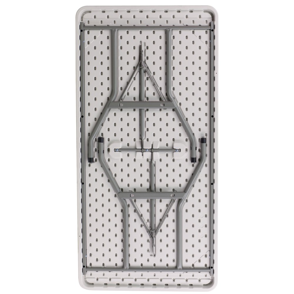 5-Foot Granite White Plastic Folding Table. Picture 7