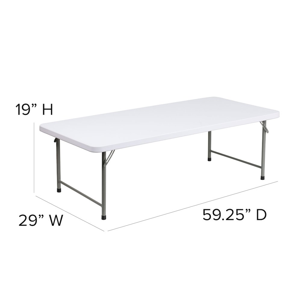 4.93-Foot Kid's Granite White Plastic Folding Table. Picture 6