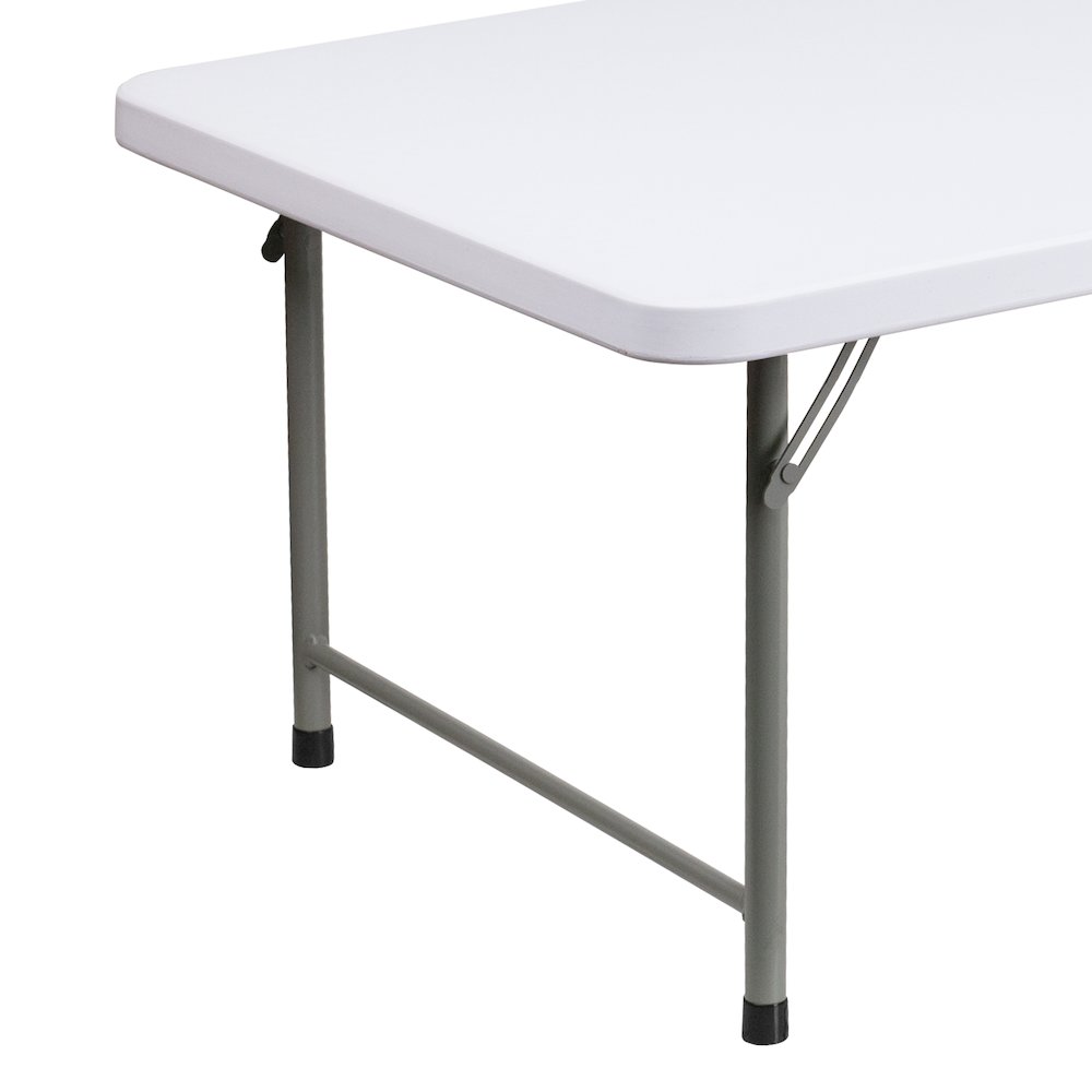 4.93-Foot Kid's Granite White Plastic Folding Table. Picture 7