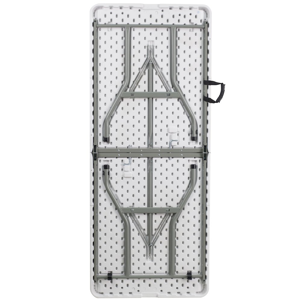 6-Foot Bi-Fold Granite White Plastic Folding Table. Picture 8