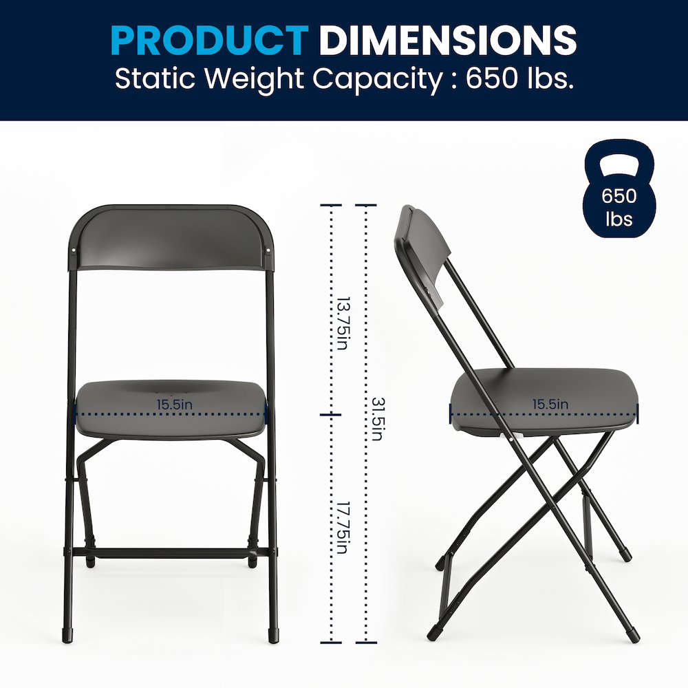 8' Granite White Plastic Event/Training Folding Table Set with 10 Folding Chairs. Picture 8