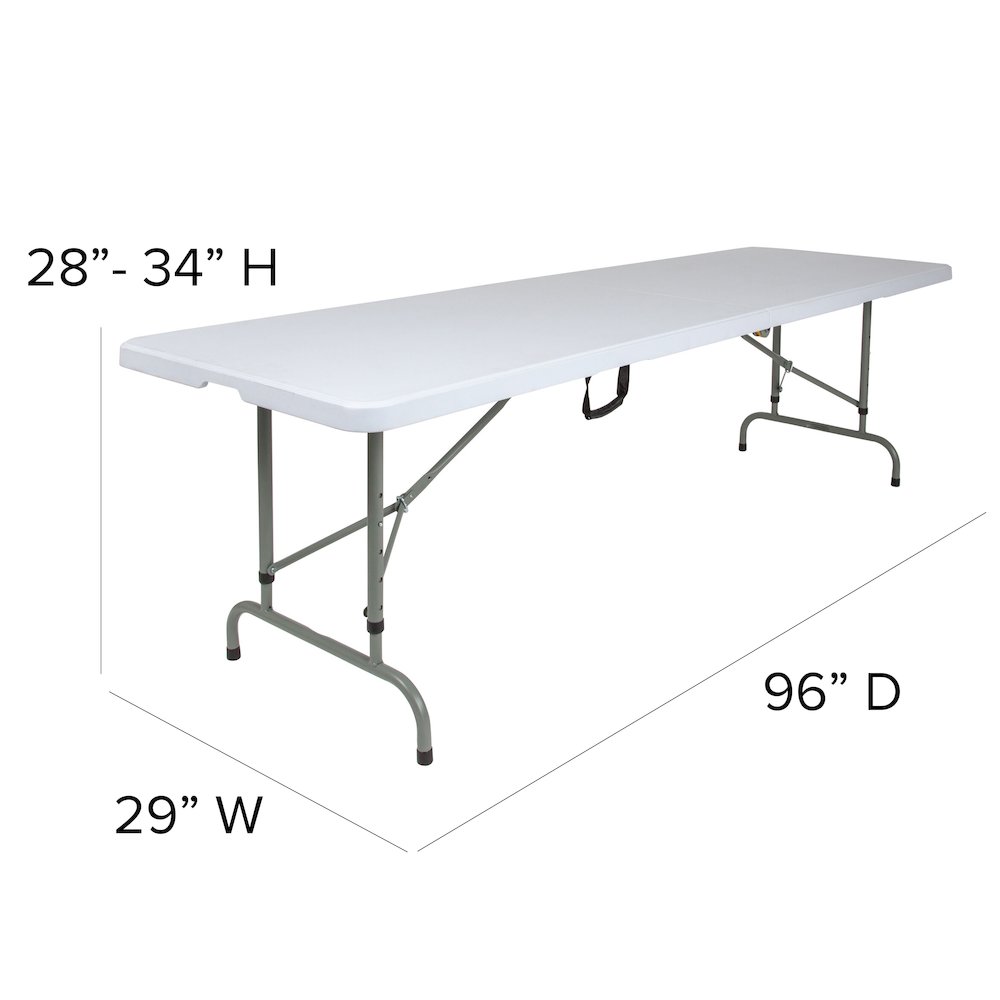 8-Foot Height Bi-Fold Granite White Plastic Banquet and Event Folding Table. Picture 4