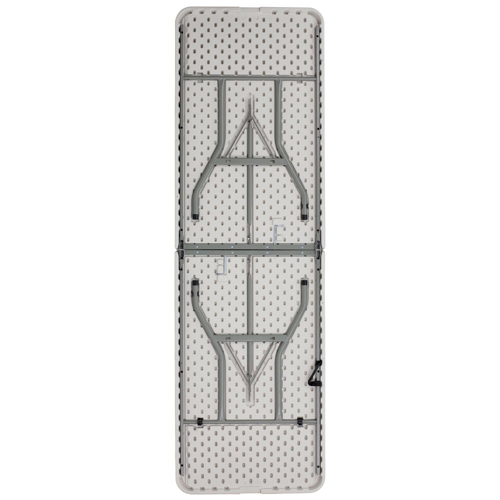 8-Foot Bi-Fold Granite White Plastic Banquet and Event Folding Table. Picture 13