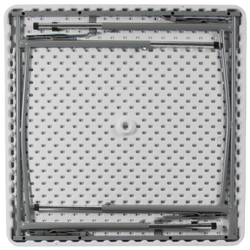 2.79-Foot Square Height Adjustable Granite White Plastic Folding Table. Picture 9