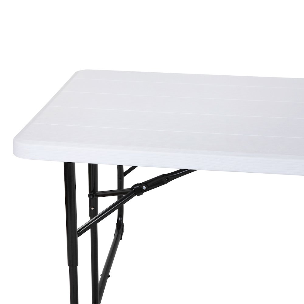 White Wood Grain Folding Picnic Table and Benches - 4.5 Foot Folding Table. Picture 6