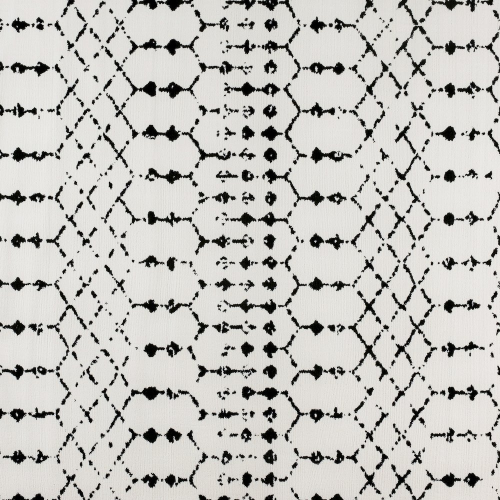 Geometric Bohemian Low Pile Rug - 8' x 10' - Ivory/Black. Picture 10