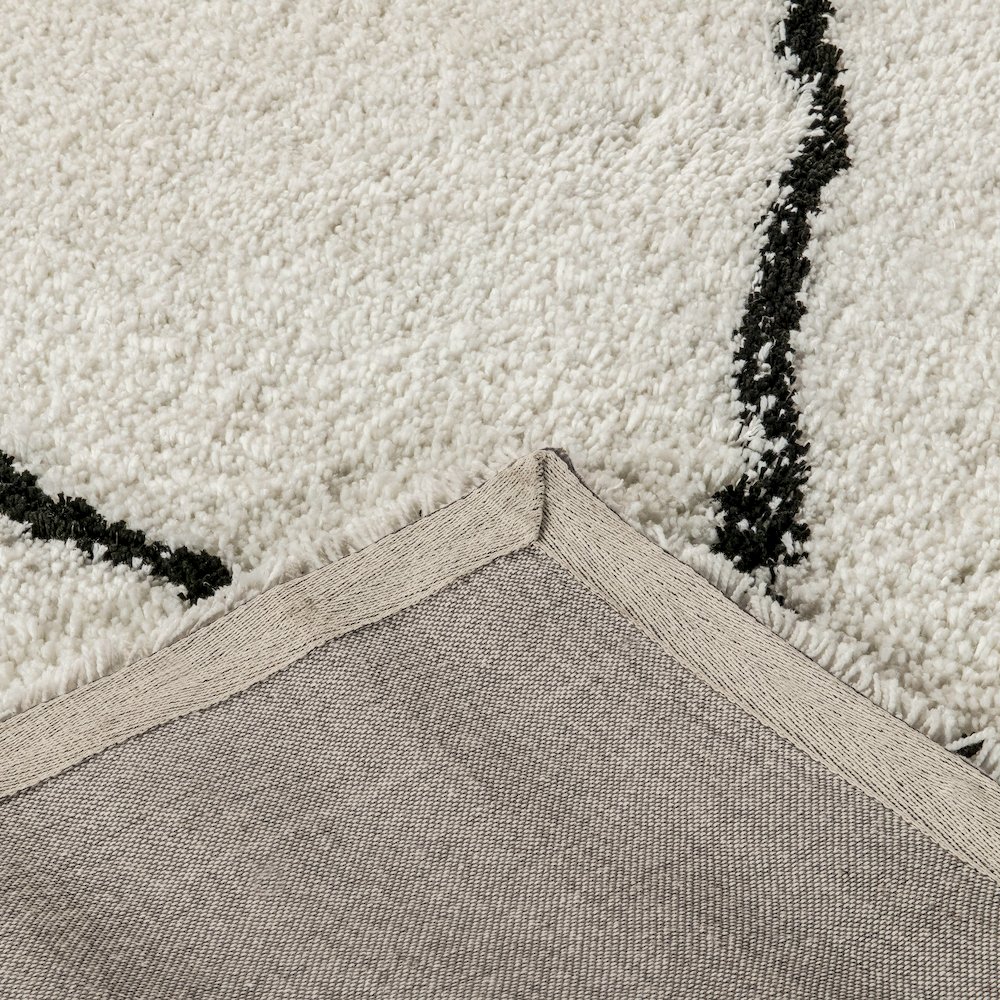 Shag Style Diamond Trellis Area Rug - 5' x 7' - Ivory. Picture 6