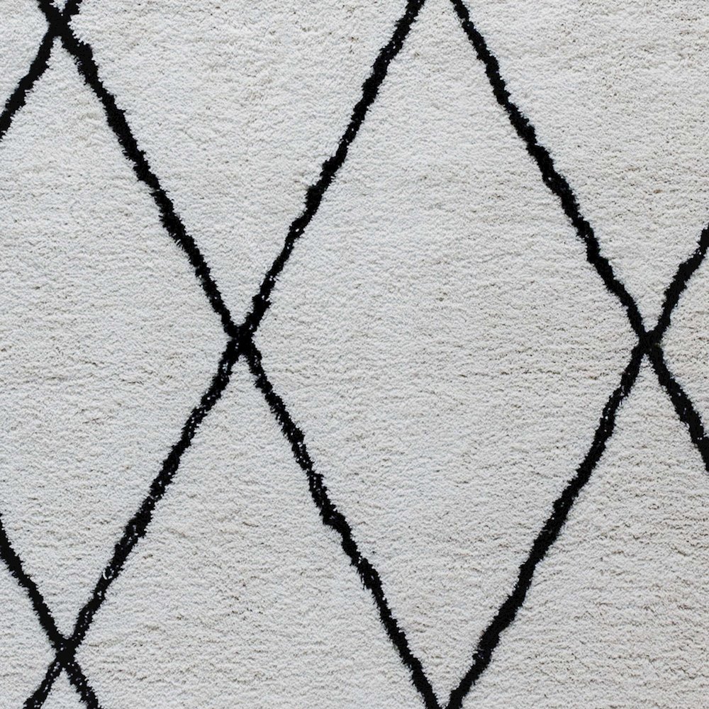 Shag Style Diamond Trellis Area Rug - 5' x 7' - Ivory. Picture 8