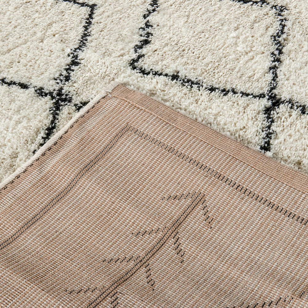 Geometric Style Bohemian Shag Area Rug - 8' x 10' - Ivory. Picture 6