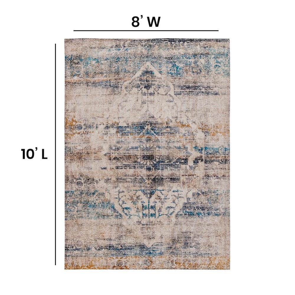 Artisan Old English Style Traditional Rug - 8' x 10' - Blue. Picture 4