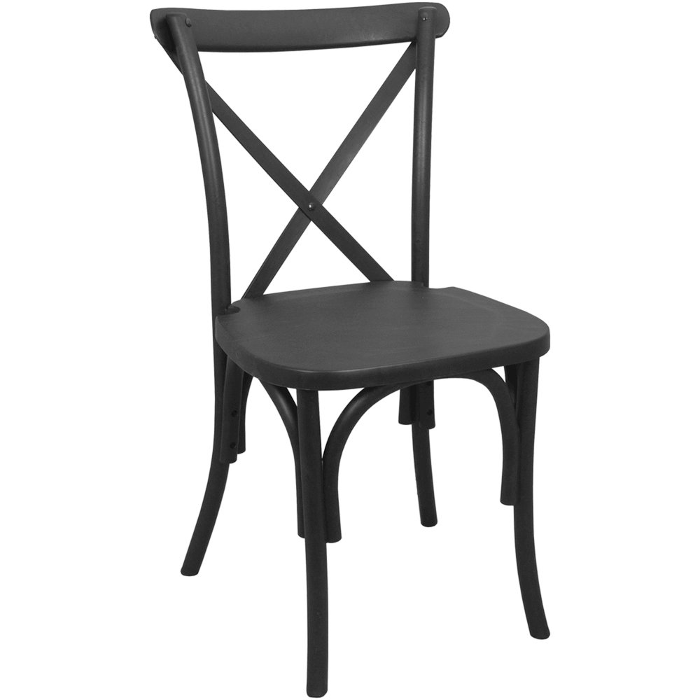 2-pack Advantage Black Resin X-Back Chair. Picture 1