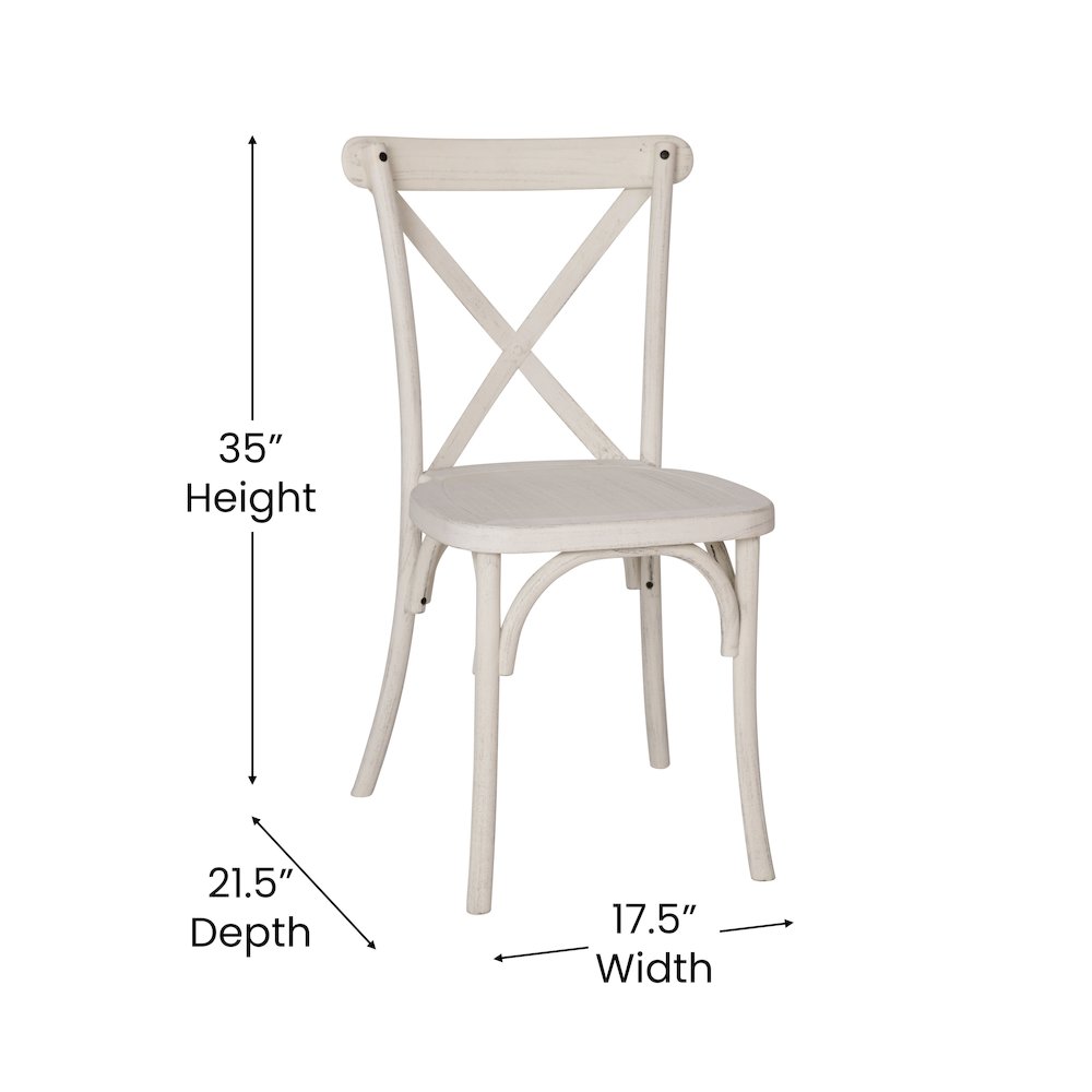 2-pack Advantage White Resin X-Back Chair. Picture 5