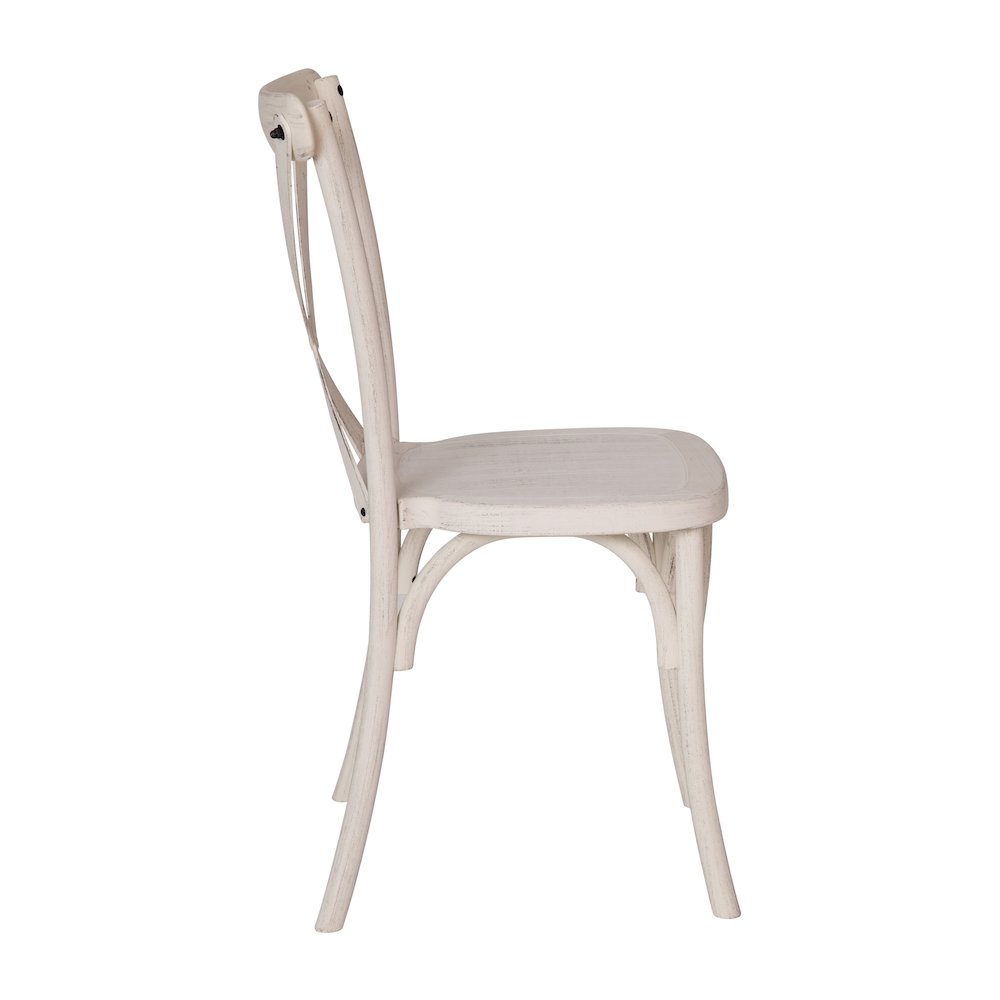 2-pack Advantage White Resin X-Back Chair. Picture 7