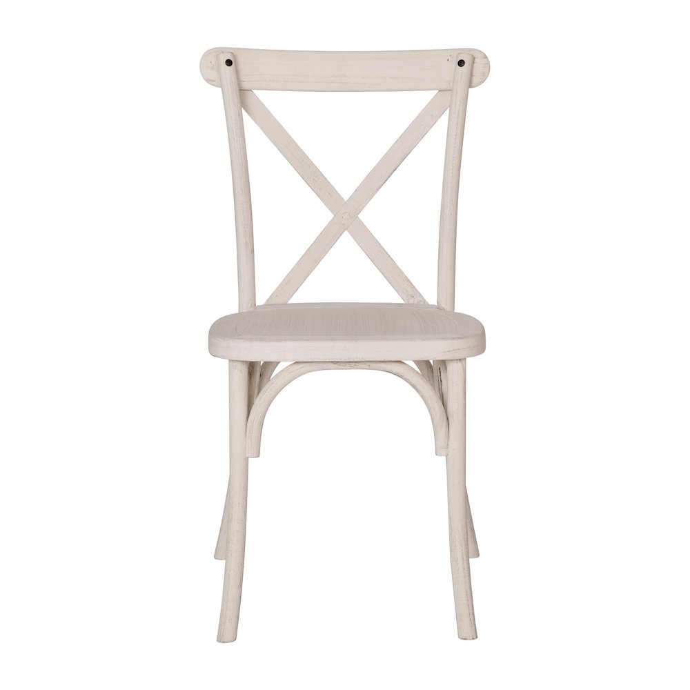 2-pack Advantage White Resin X-Back Chair. Picture 8