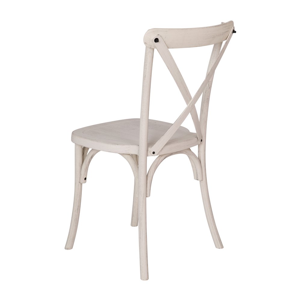 2-pack Advantage White Resin X-Back Chair. Picture 6