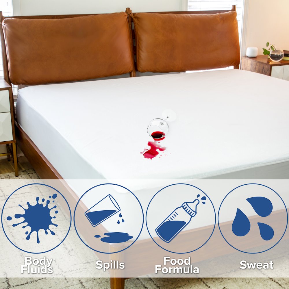 Vinyl Free Mattress Protector - Breathable Fabric Surface, King. Picture 9