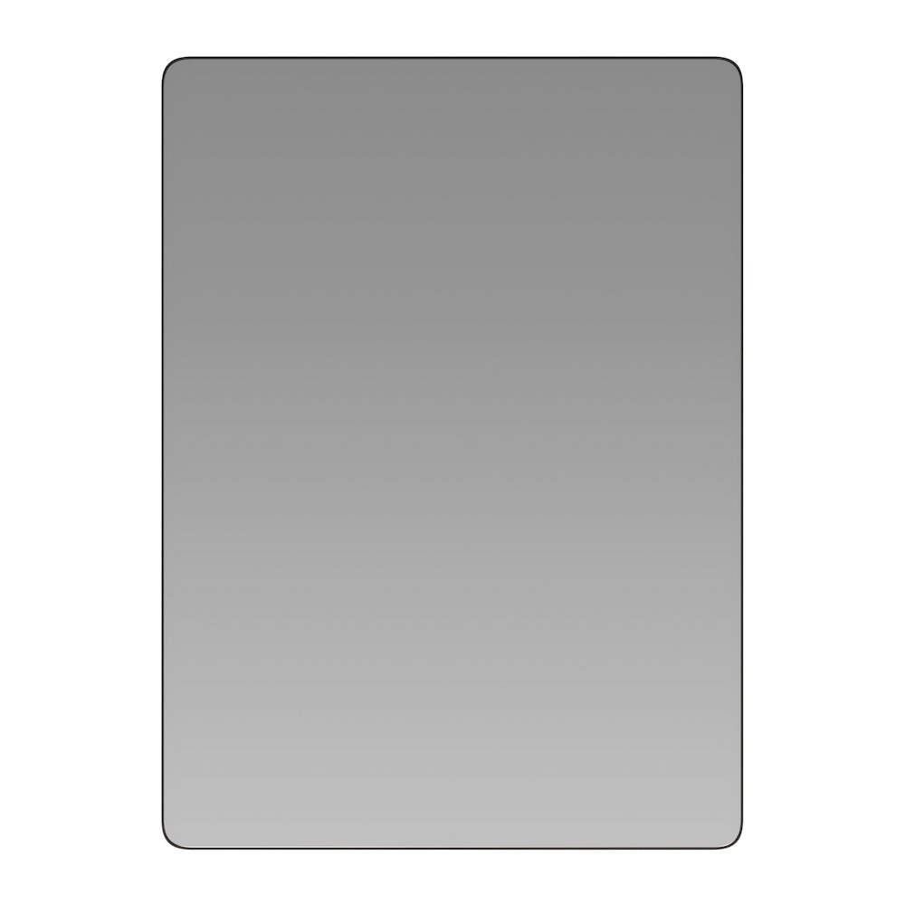 22" x 30" Decorative Wall Mirror - Rounded Corners, Black. Picture 1