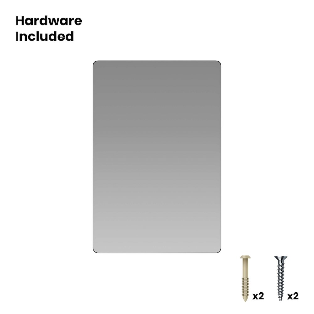 24" x 36" Decorative Wall Mirror - Rounded Corners, Black. Picture 10