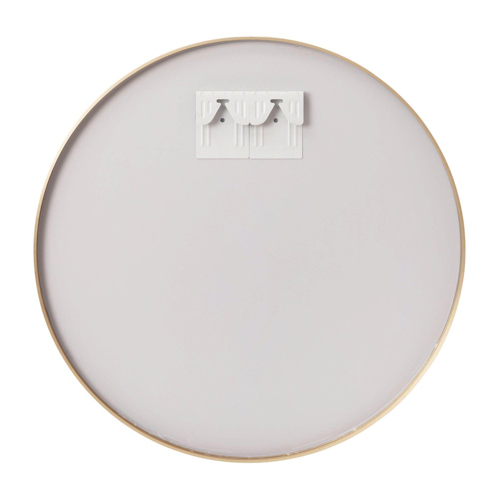 20" Round Gold Metal Framed Wall Mirror. Picture 7