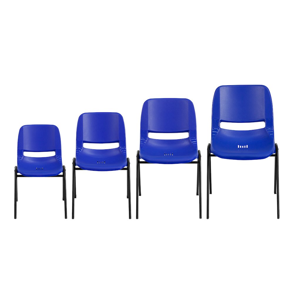 661 lb. Capacity Navy Shell Stack Chair with Black Frame and 16'' Seat Height. Picture 7
