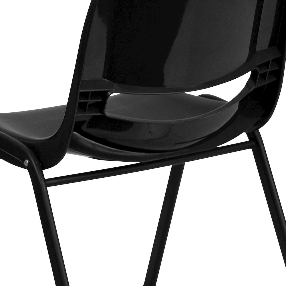 661 lb. Capacity Black Shell Stack Chair with Black Frame and 16'' Seat Height. Picture 11