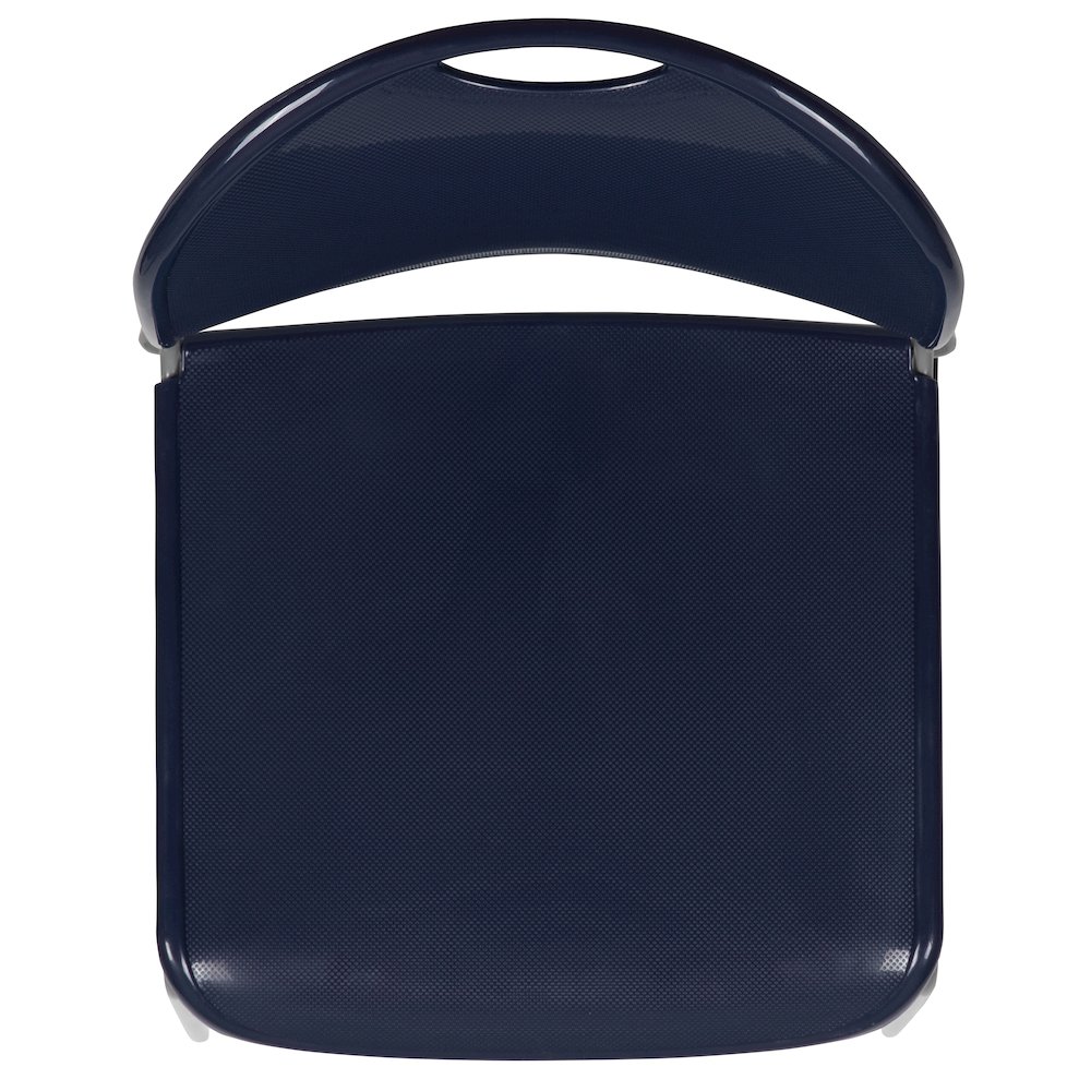 880 lb. Capacity Navy Ultra-Compact Stack Chair with Silver Powder Coated Frame. Picture 11