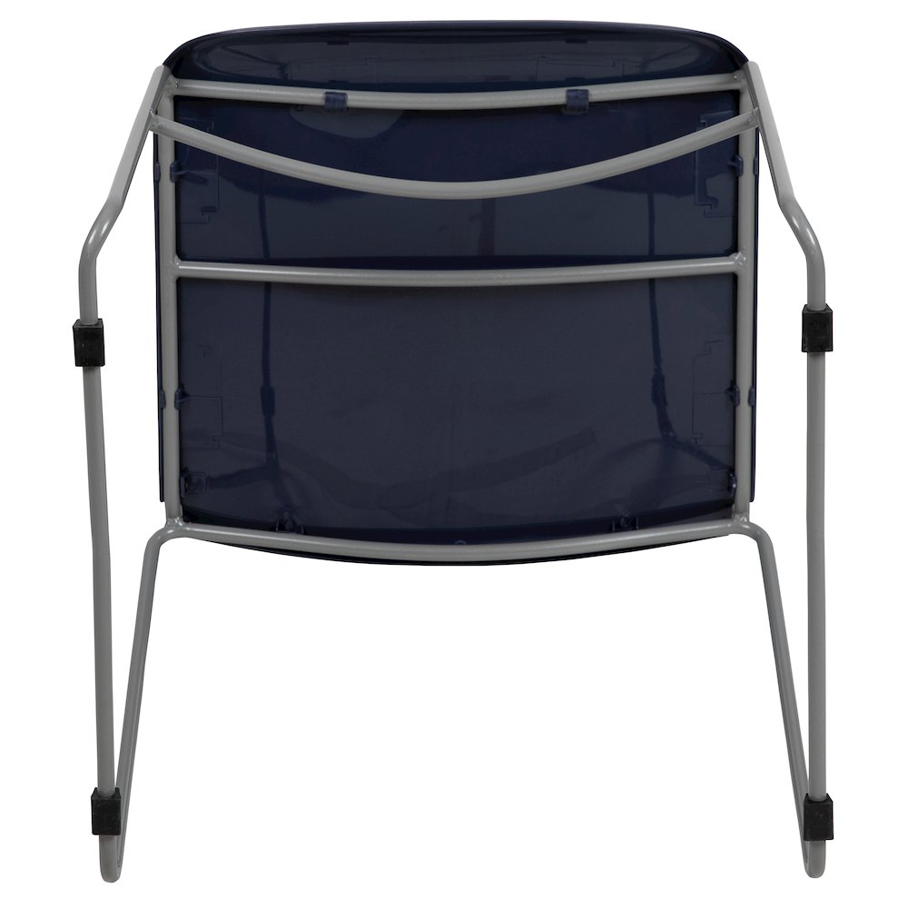 880 lb. Capacity Navy Ultra-Compact Stack Chair with Silver Powder Coated Frame. Picture 12