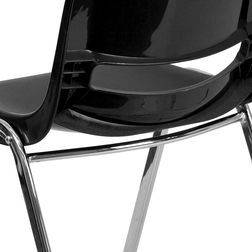 880 lb. Capacity Black Shell Stack Chair with Chrome Frame and 18'' Seat Height. Picture 8