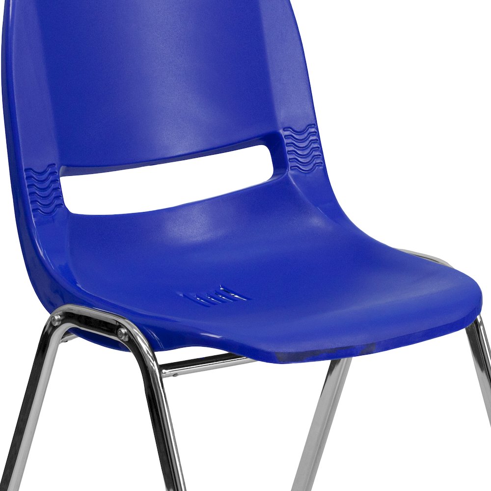880 lb. Capacity Navy Shell Stack Chair with Chrome Frame and 18'' Seat Height. Picture 12