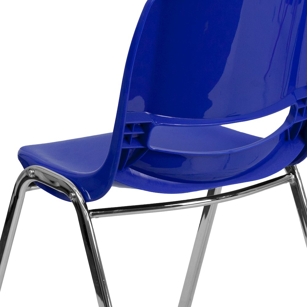 880 lb. Capacity Navy Shell Stack Chair with Chrome Frame and 18'' Seat Height. Picture 11