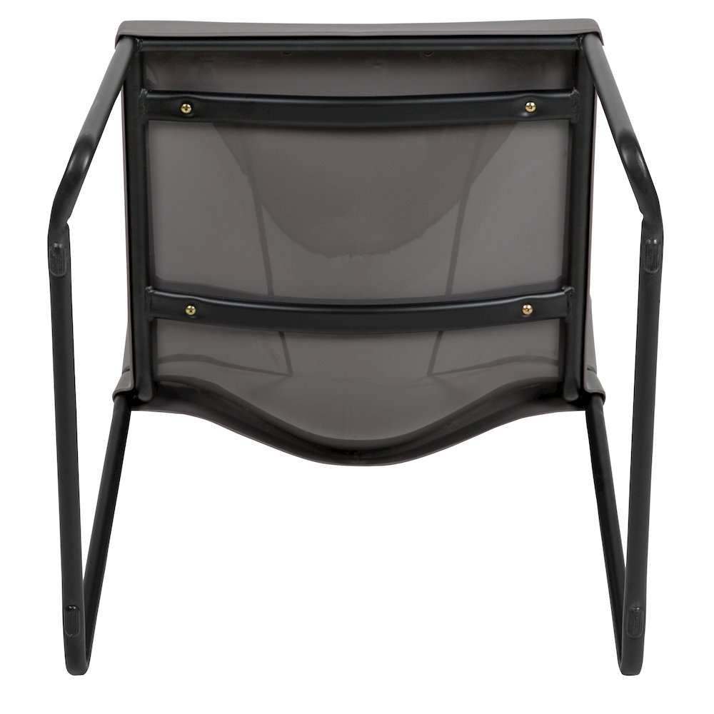 Gray Full Back Contoured Stack Chair with Black Powder Coated Sled Base. Picture 13