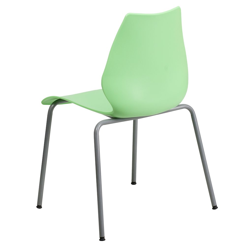 770 lb. Capacity Green Stack Chair with Lumbar Support and Silver Frame. Picture 7