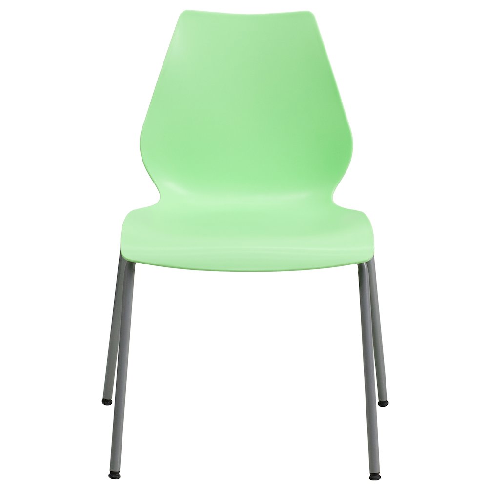 770 lb. Capacity Green Stack Chair with Lumbar Support and Silver Frame. Picture 10
