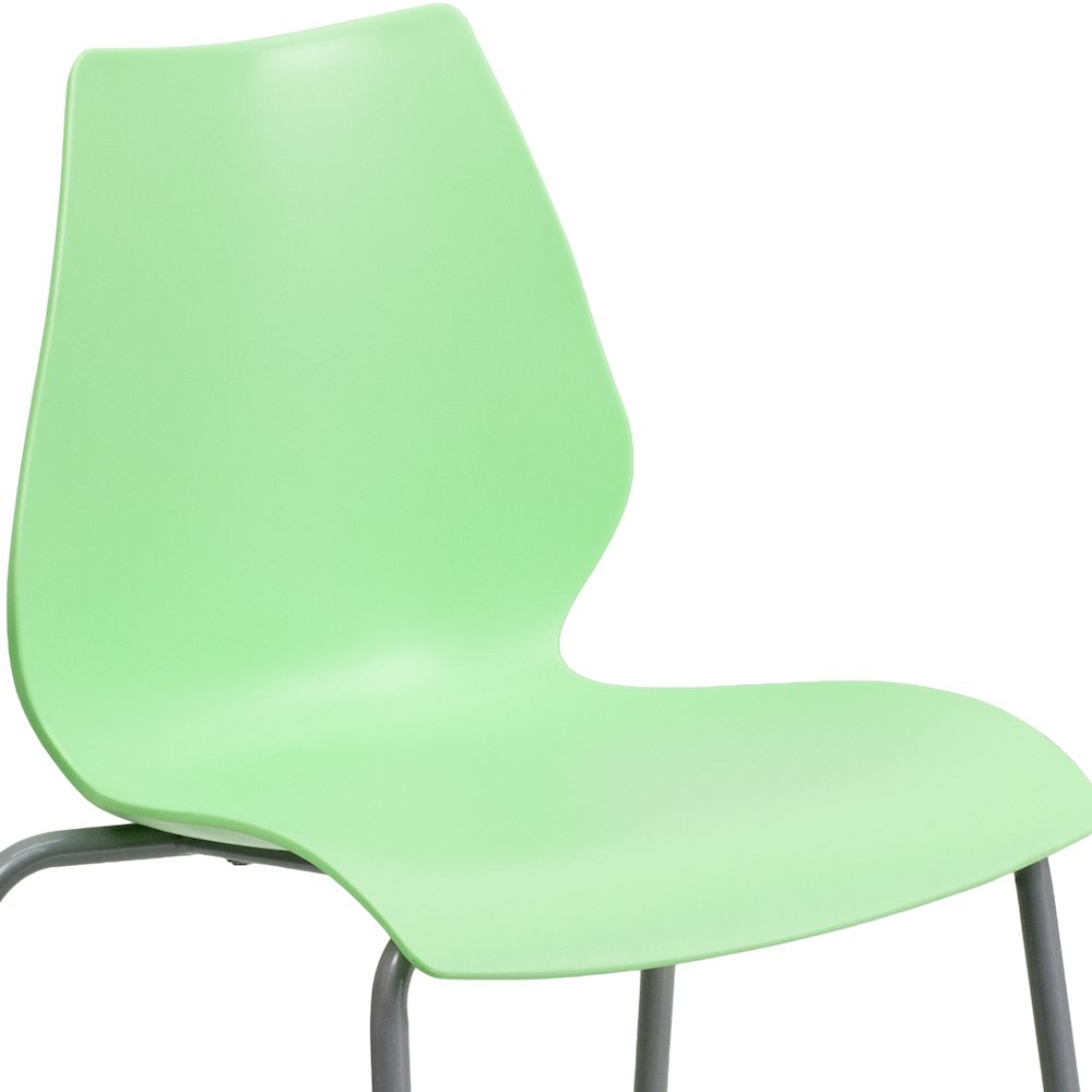 770 lb. Capacity Green Stack Chair with Lumbar Support and Silver Frame. Picture 8