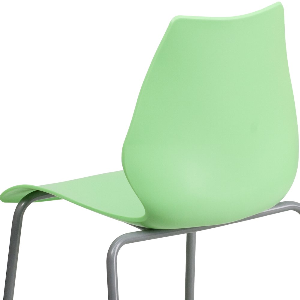 770 lb. Capacity Green Stack Chair with Lumbar Support and Silver Frame. Picture 11