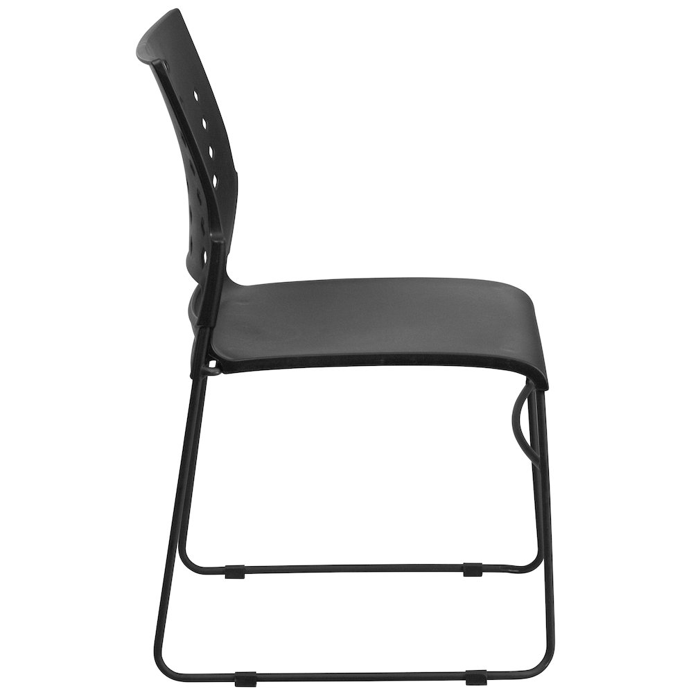 881 lb. Capacity Black Sled Base Stack Chair with Air-Vent Back. Picture 8