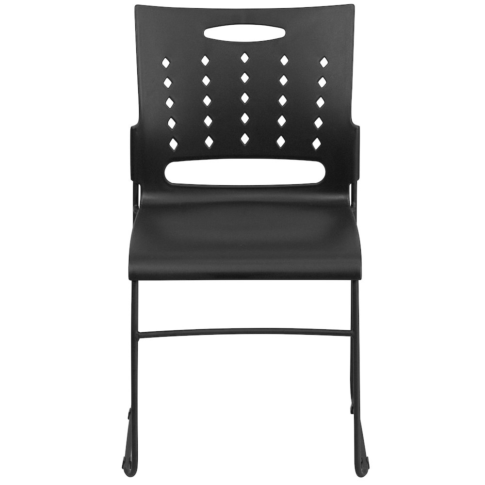 881 lb. Capacity Black Sled Base Stack Chair with Air-Vent Back. Picture 9
