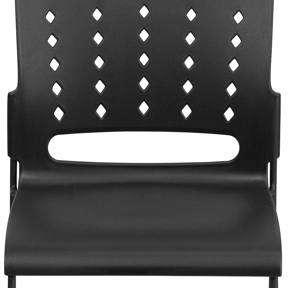 881 lb. Capacity Black Sled Base Stack Chair with Air-Vent Back. Picture 11