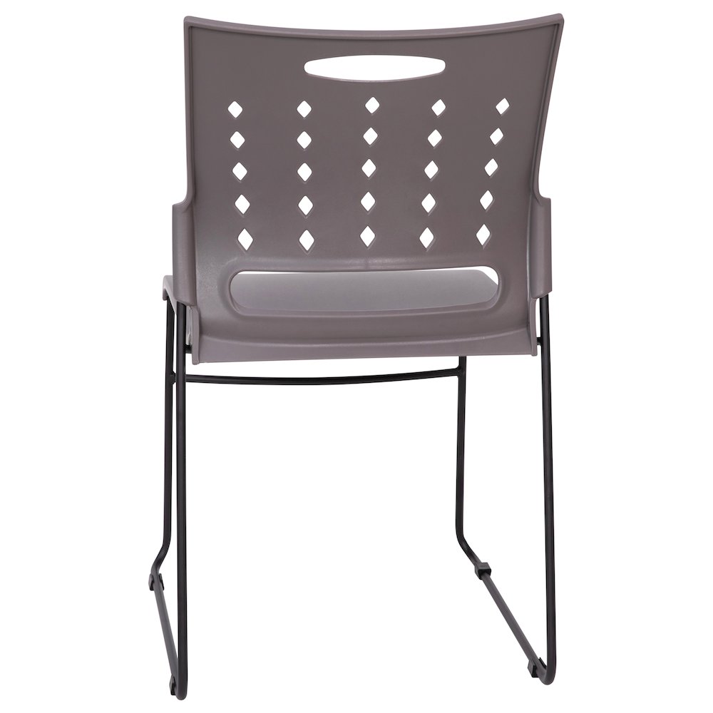 881 lb. Capacity Gray Sled Base Stack Chair with Air-Vent Back. Picture 8