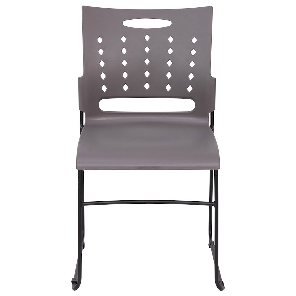 881 lb. Capacity Gray Sled Base Stack Chair with Air-Vent Back. Picture 11