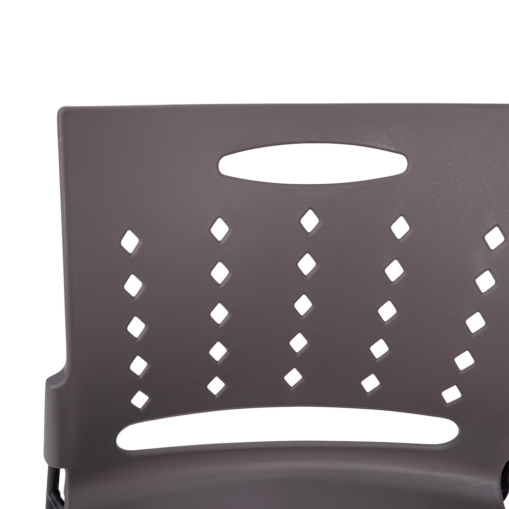 881 lb. Capacity Gray Sled Base Stack Chair with Air-Vent Back. Picture 9